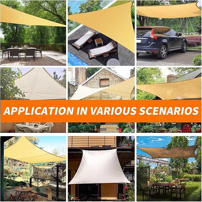 12'x16' Sun Shade Sail Curved Commercial Outdoor Shade Cover Turquoise Rectangle Heavy Duty Permeable 185GSM Outdoor Shades for Patio Garden Sandbox
