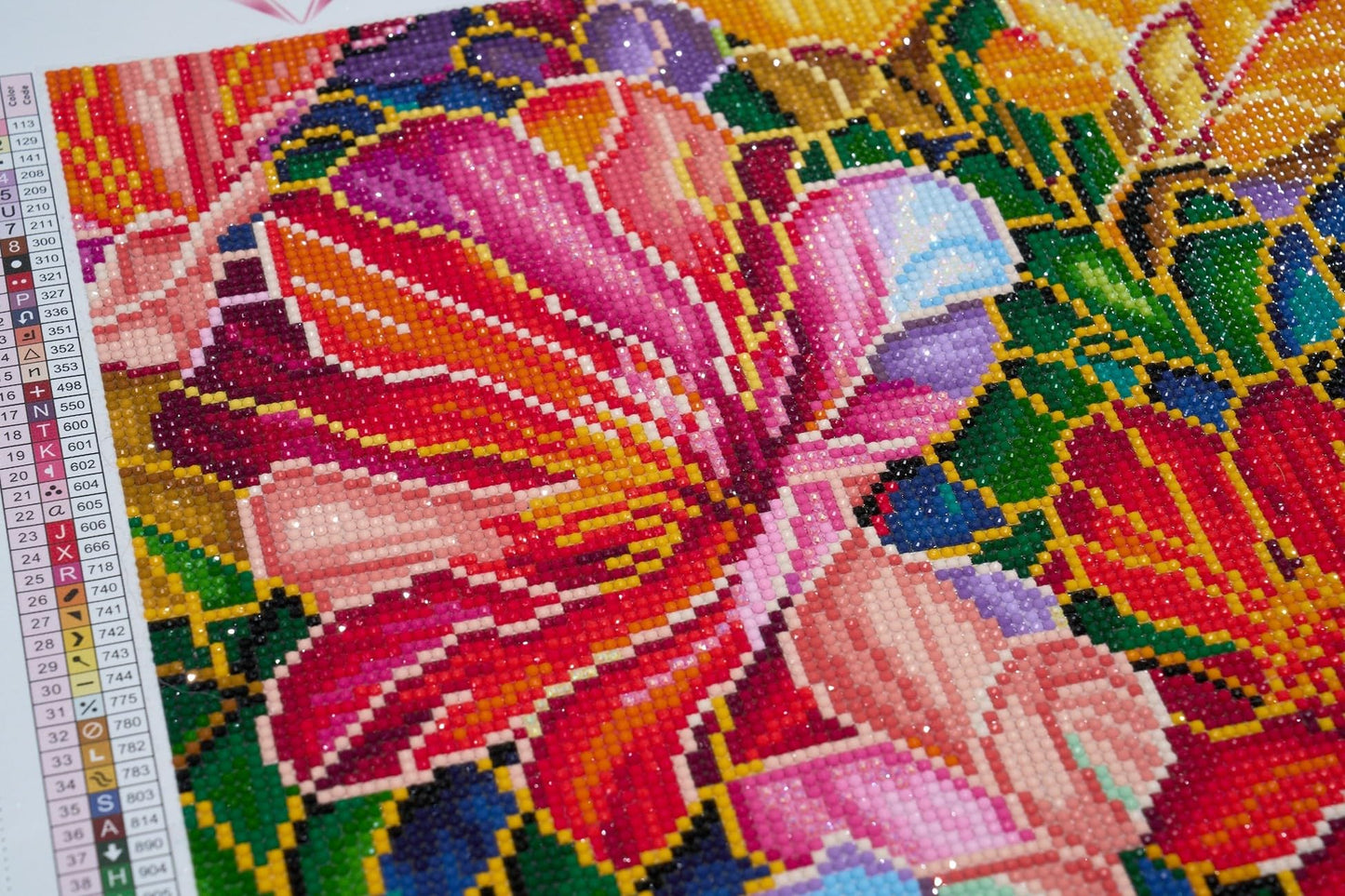 DIAMOND ART CLUB Stained Glass Flower Diamond Painting Kit, Fun DIY Crafts for Adults, Round Diamond Art Canvas, 13" x 13" (32.8 cm x 32.8 cm)