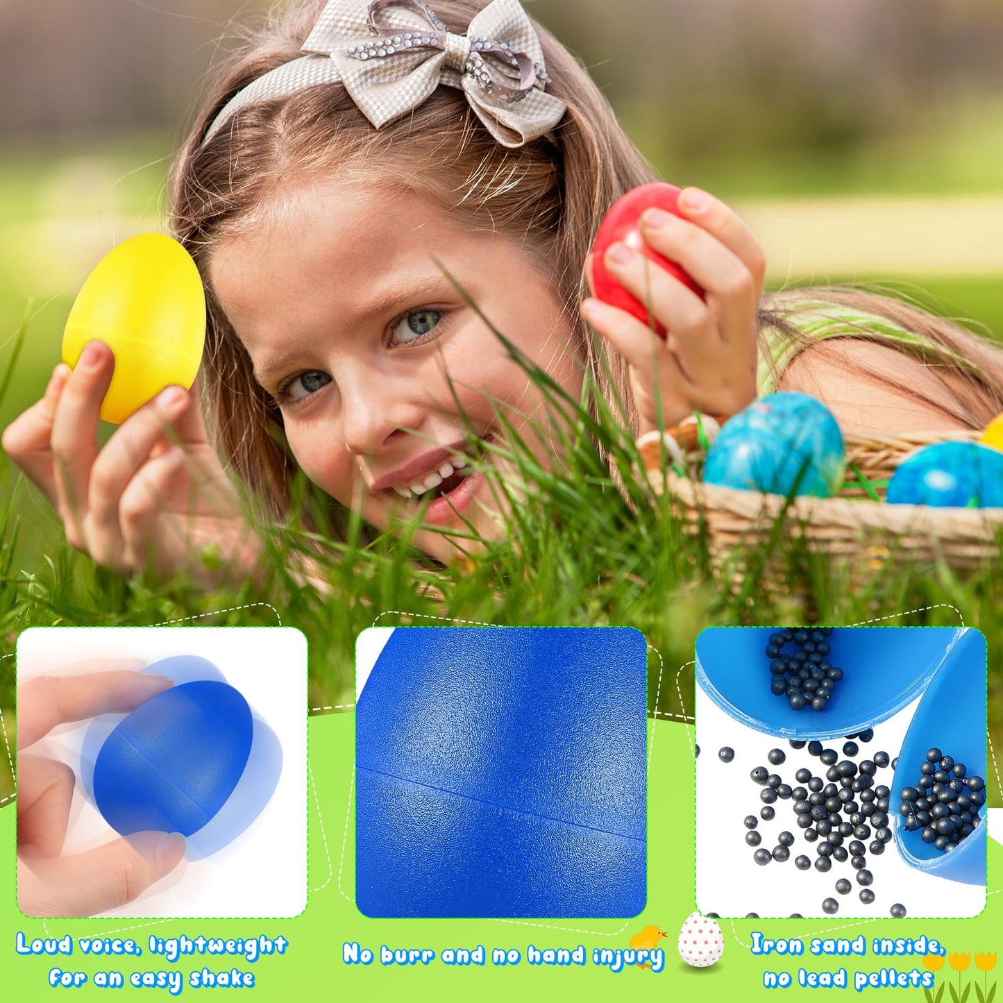Yeshone 100 Pieces Egg Shakers Bulk Musical Instruments Percussion Maracas Egg for Kids Toys Plastic Shaker for Learning DIY Painting, Classroom Music, Rhythm(10 Color)