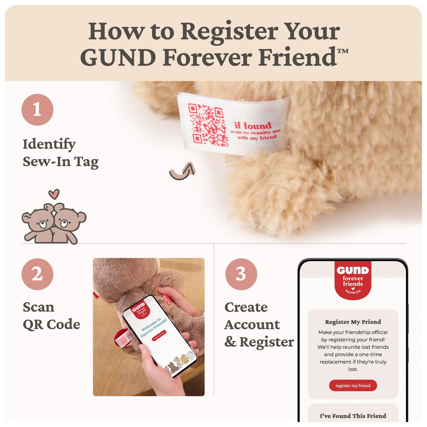GUND Forever Friends: Kai Teddy Bear Plush Toy, As Seen on The View, Premium Stuffed Animal for Ages 0 and Up, Taupe, 12”