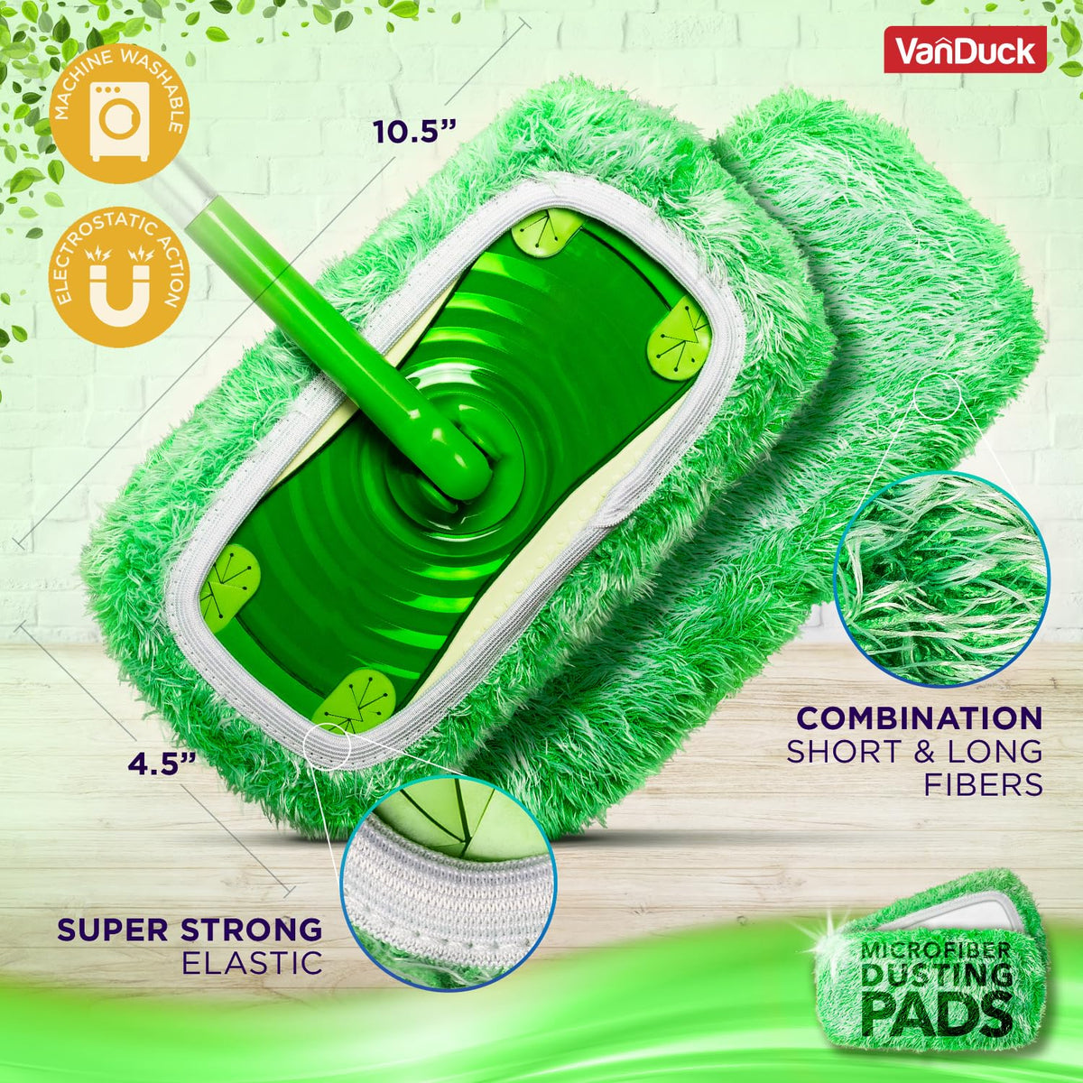 Reusable Microfiber Floor Duster Refill for Swiffer Sweeper (2 Count)
