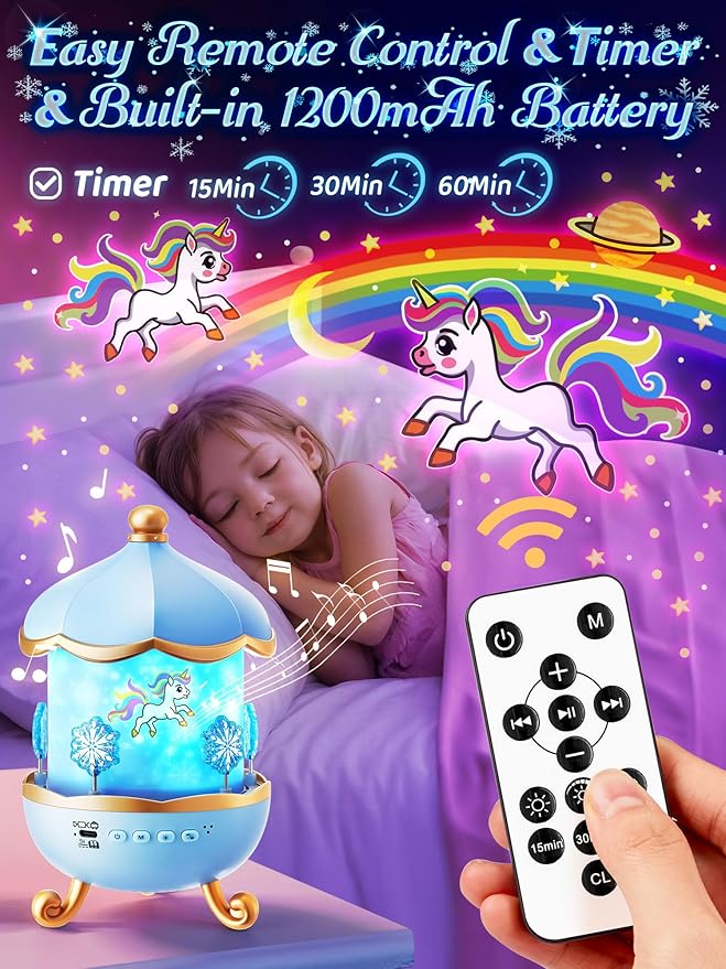 Frozen Toys, 15 Music+16 Films+315 Colors Night Light for Kids, 360°+Remote+Cordless Star Projector for Kids Night Light Projector, Princess Toys for Girls Room Decor, Christmas Gifts Frozen Gifts