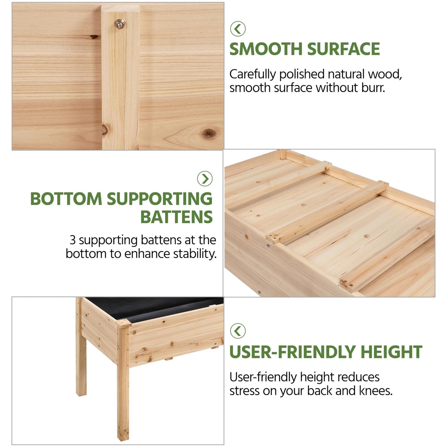Yaheetech 1pc Raised Garden Bed 48x24x30in Elevated Wooden Horticulture Planter Box with Legs Standing Growing Bed for Gardening/Backyard/Patio/Balcony