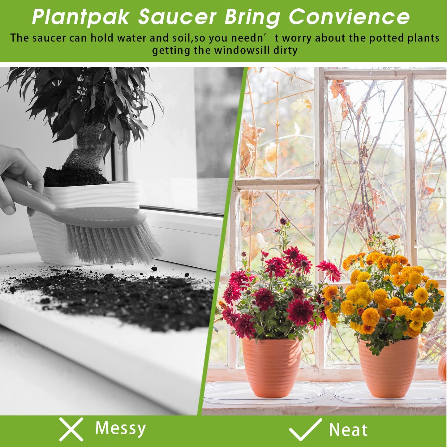 Juexica 10 Pcs 14 x 4.6 Inch Plant Tray Plastic Plant Saucer Window Sill Tray Rectangular Drip Trays Plastic Oval for Indoors Flower Pots for Window Sills and Shelf