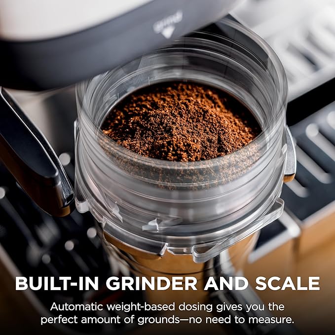 Ninja Luxe Café 3-in-1 Espresso, Drip Coffee and Cold Brew Machine | Integrated Coffee Grinder, Milk Frother, Assisted Tamper & Built-In Espresso Accessory Storage | Stainless Steel | ES601