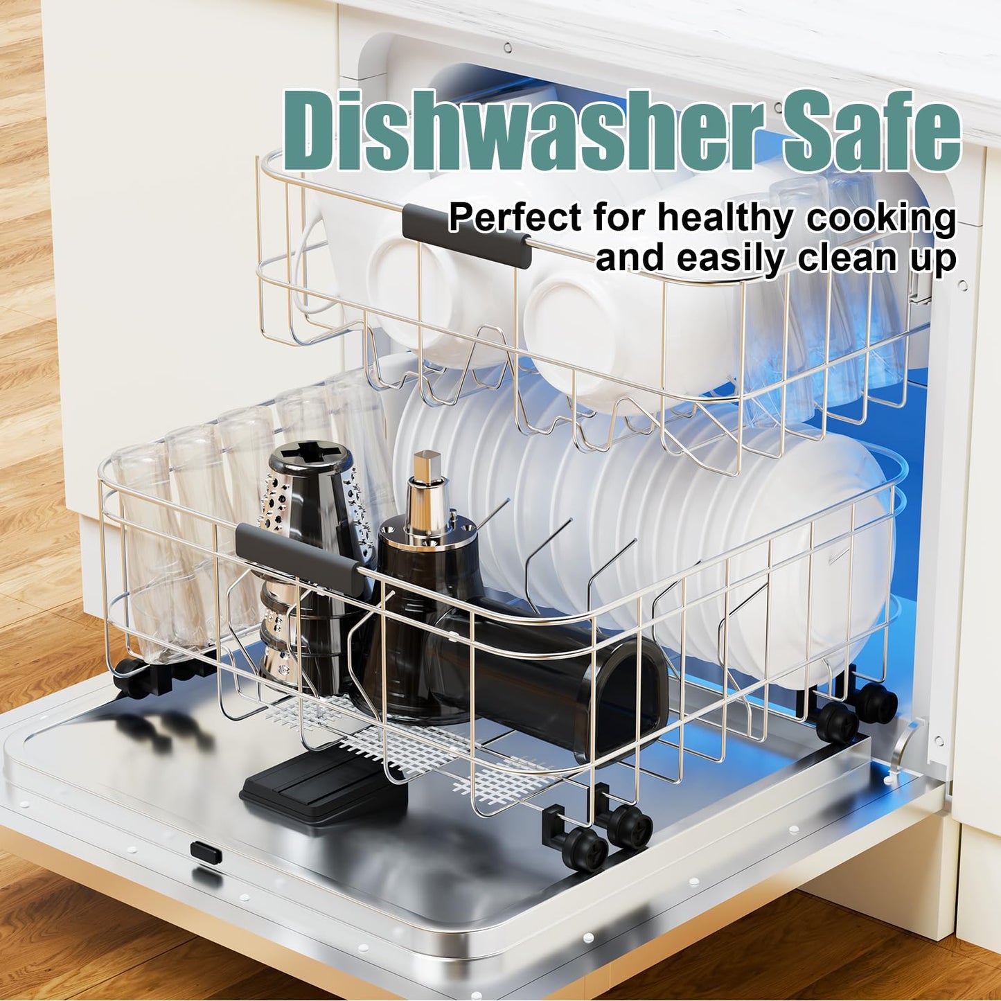 Slicer Shredder Attachment for Kitchenaid Stand Mixer, Salad Machine with Vegetable Slicer, Salad Maker, Food Slicers Cheese Grater Attachments for Kitchenaid Mixer Dishwasher Safe, Black