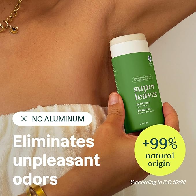 ATTITUDE Plastic-Free Deodorant, EWG Verified, Aluminum Free, Vegan Naturally Sourced Body Deodorants for Women & Men, Dermatologically Tested, Olive Leaves, 85 grams (Pack of 1)