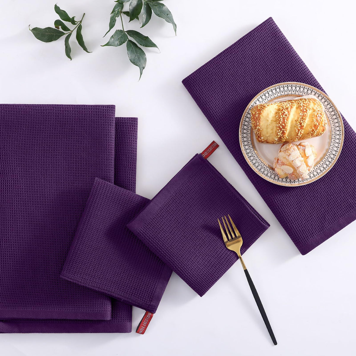 100% Cotton Waffle Weave Kitchen Towels (4 Count)