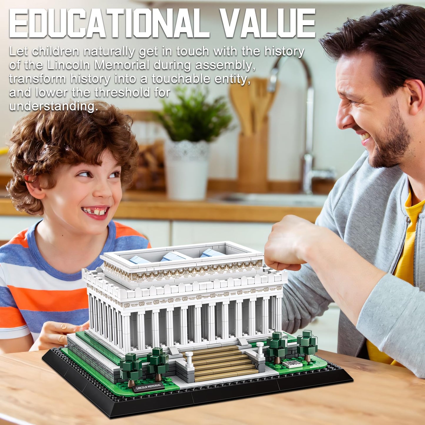 CAXIMSY Lincoln Memorial Building Block Set 979 Pcs Washington DC Architecture Model Kit for Adults & Teens Historic USA Landmark Home Office Desk Decor Display Gift