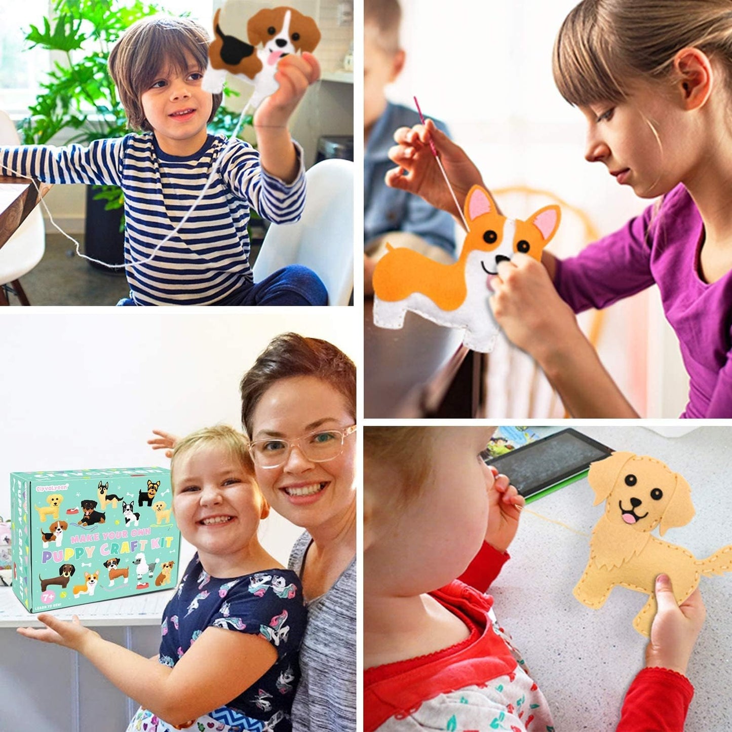 CiyvoLyeen Puppy Sewing Kit for Kids –Fun Plush Toy Sewing for Girls & Boys – DIY Felt Craft Gift Set Ages 7 8 9 10 11 12