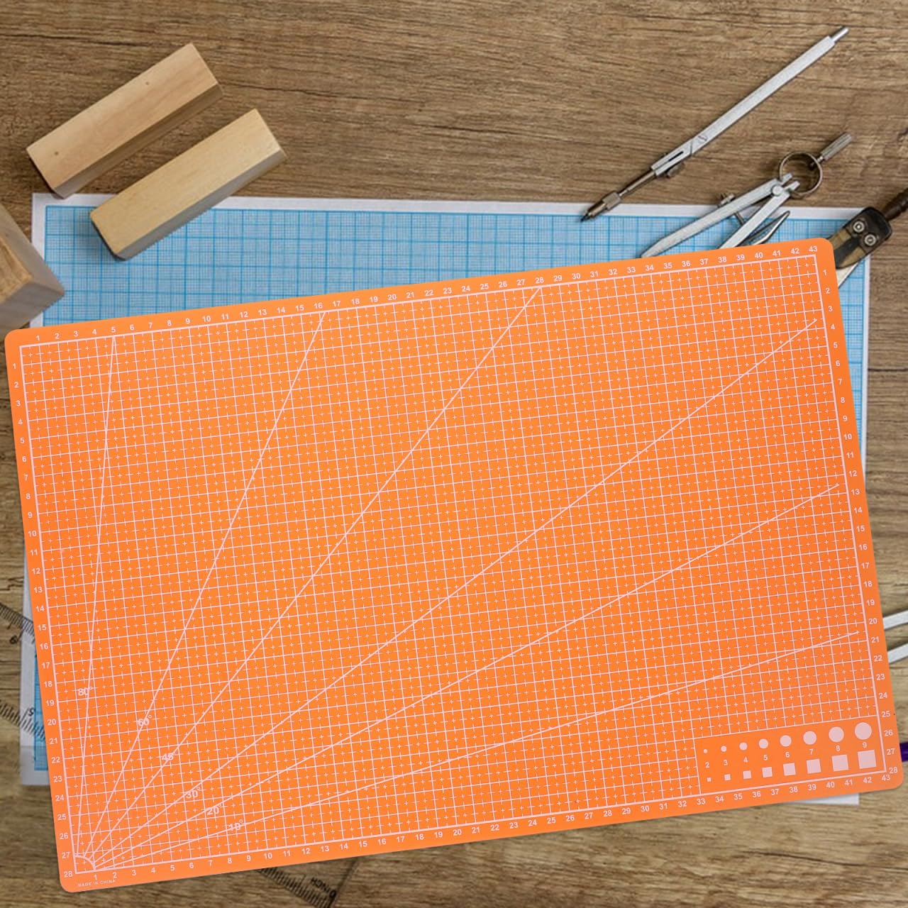 SHINEOFI Double-Sided PVC Mat for Diy Crafting Sculpting and Painting 24 x 36 Gridded Craft Board for Scrapbooking