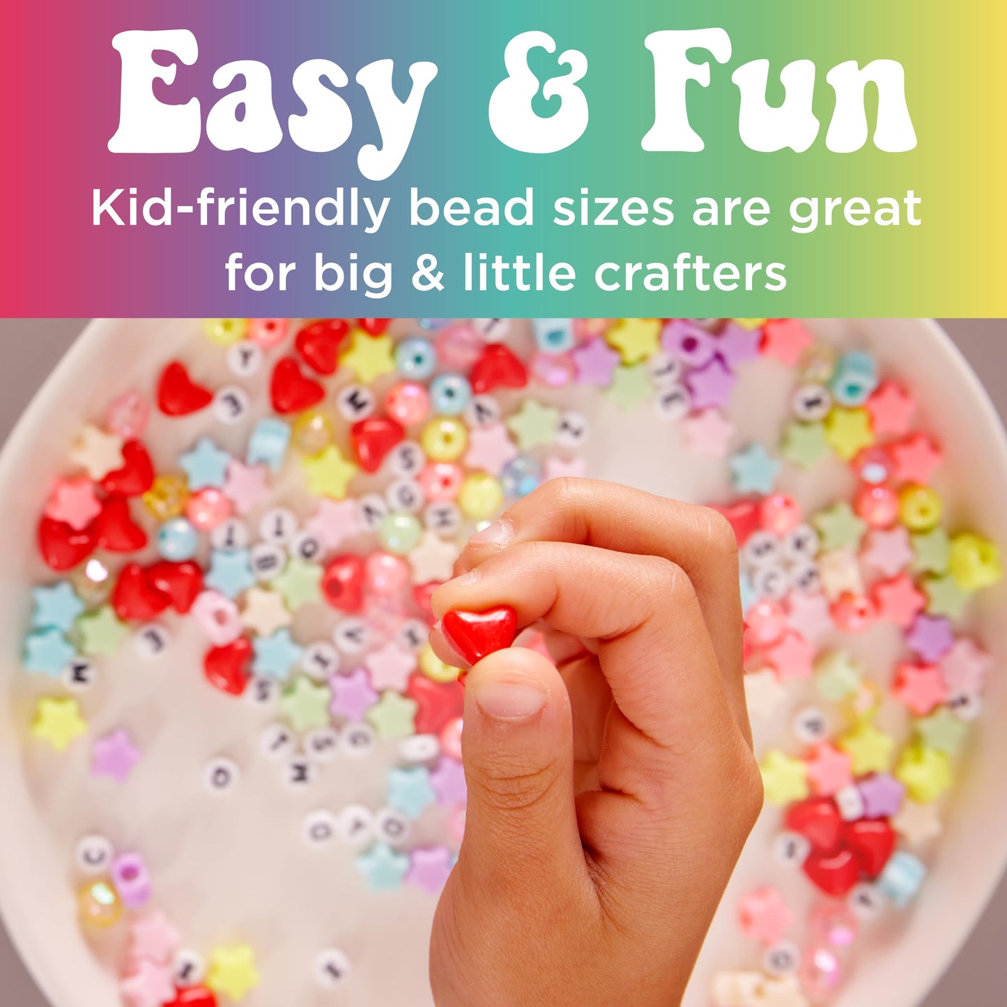 Creativity for Kids Rainbow Bead Jar Jewelry Making Kit: Makes 40+ Friendship Bracelets, DIY Crafts for Girls, Great Spring Crafts (Ages 6+)