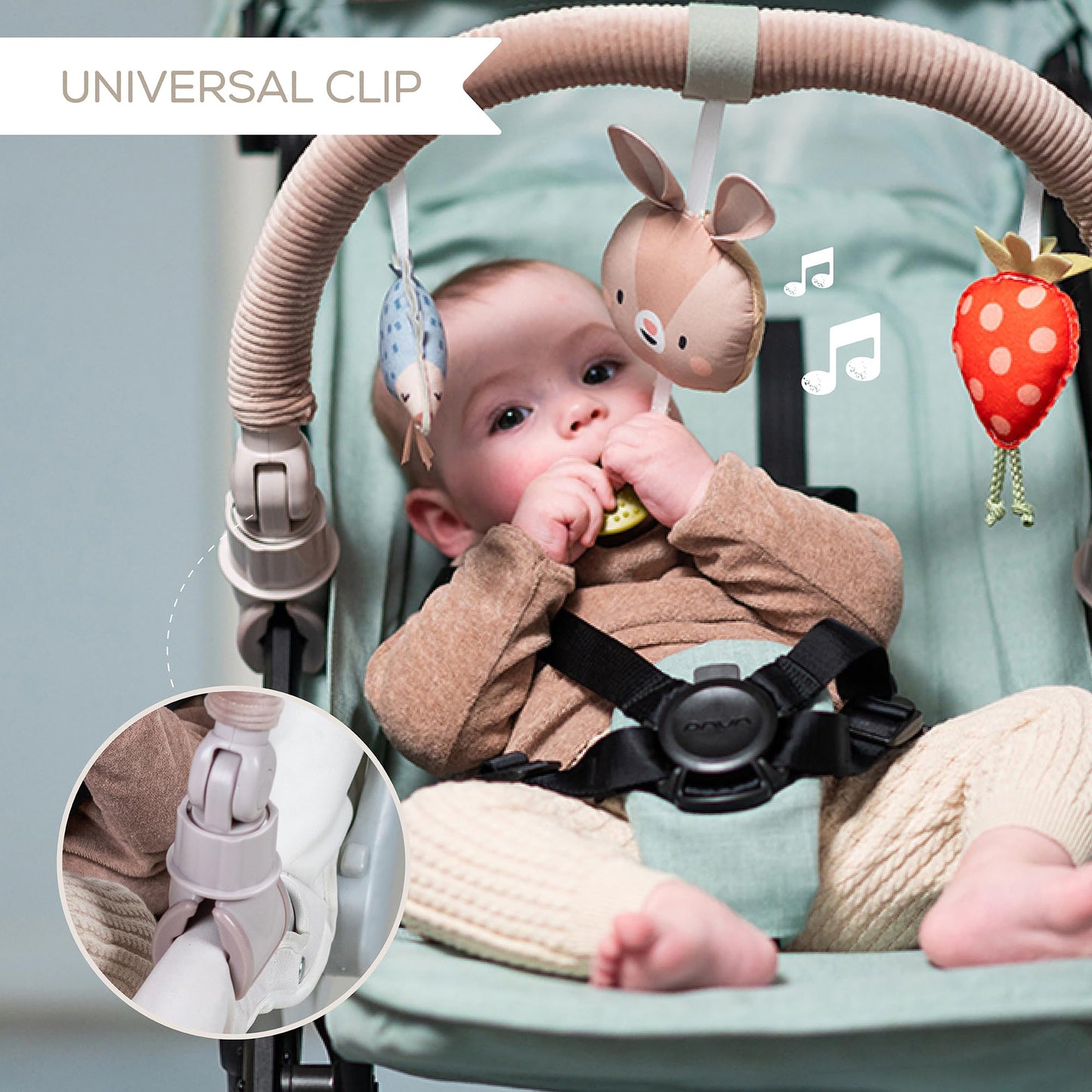 Taf Toys Activity Arch - Ideal for Infants & Toddlers, Fits Stroller & Pram, Stimulates Baby’s Senses, Easier Outdoors (Musical Bunny Arch)