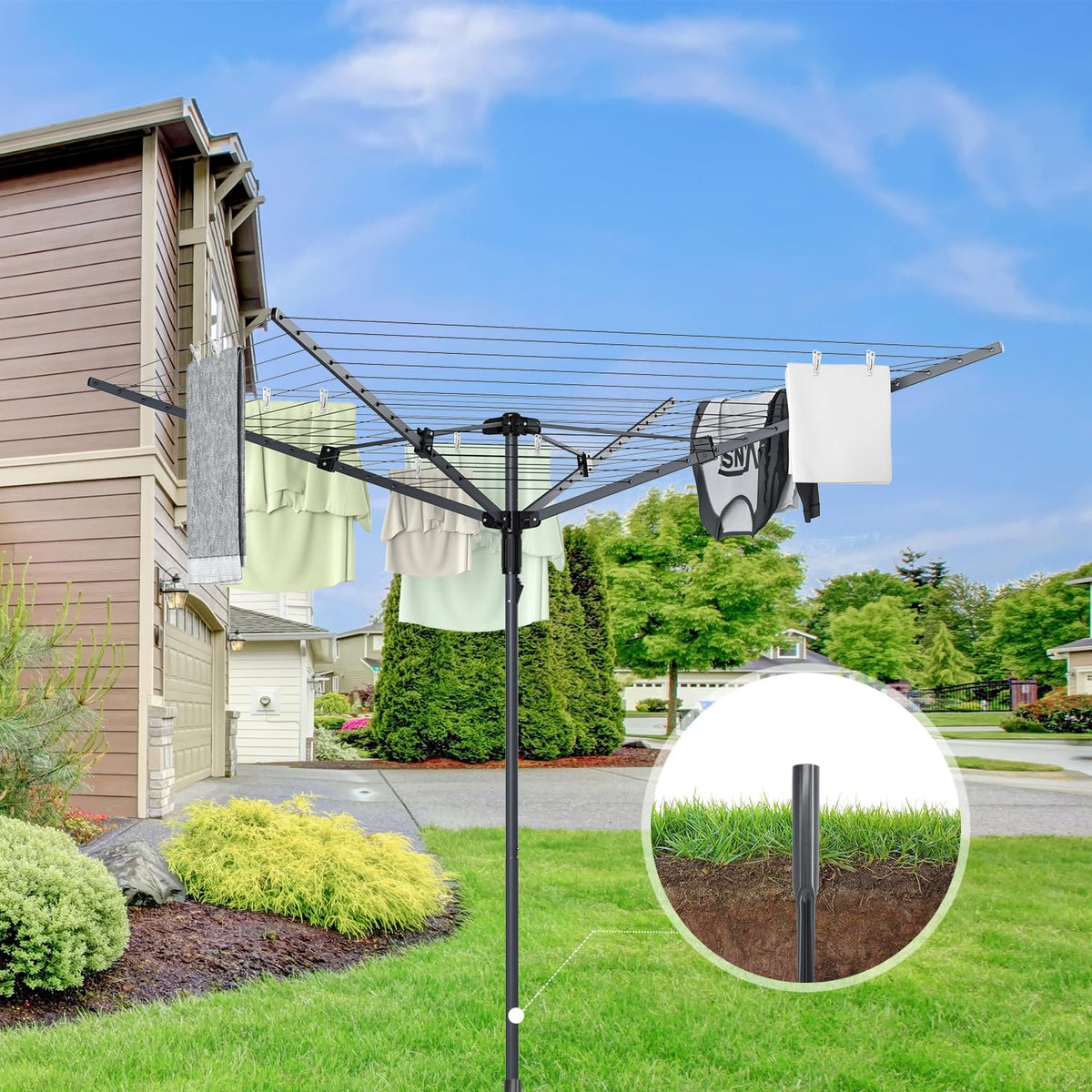 Heavy Duty Outdoor Umbrella Clothesline