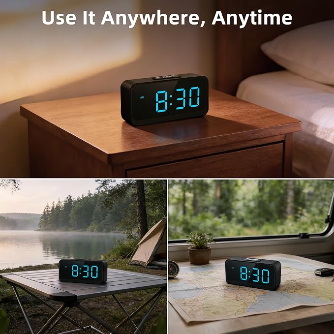 Battery Operated Small Alarm Clock: Compact Cordless Design