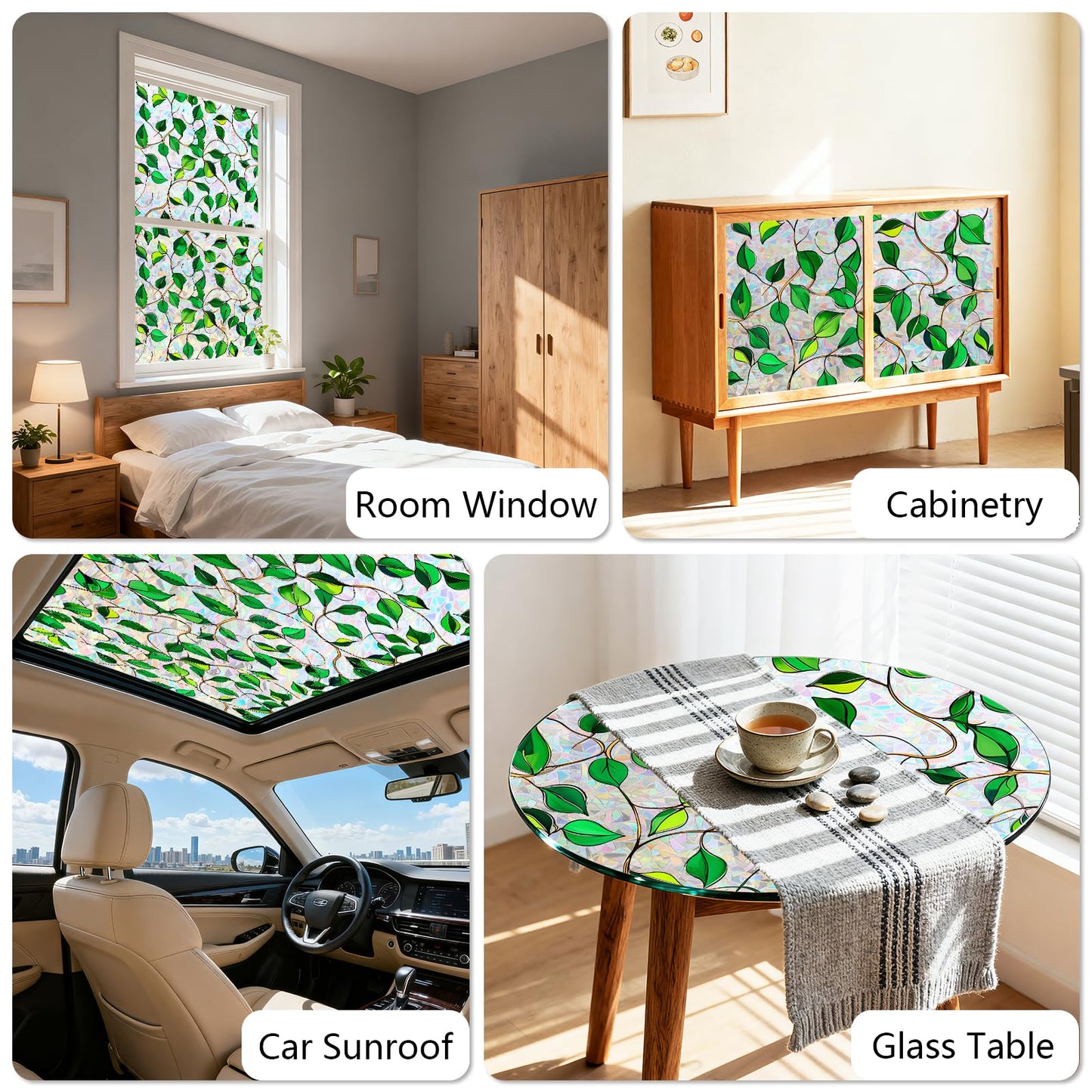 Kromapolis Window Privacy Film, Decorative Rainbow Stained Glass Window Clings, Static Cling Sun Blocking Colorful Decals Sticker, Removable Renter-Friendly Vinyl Covering, 23.6'' x 78.7''