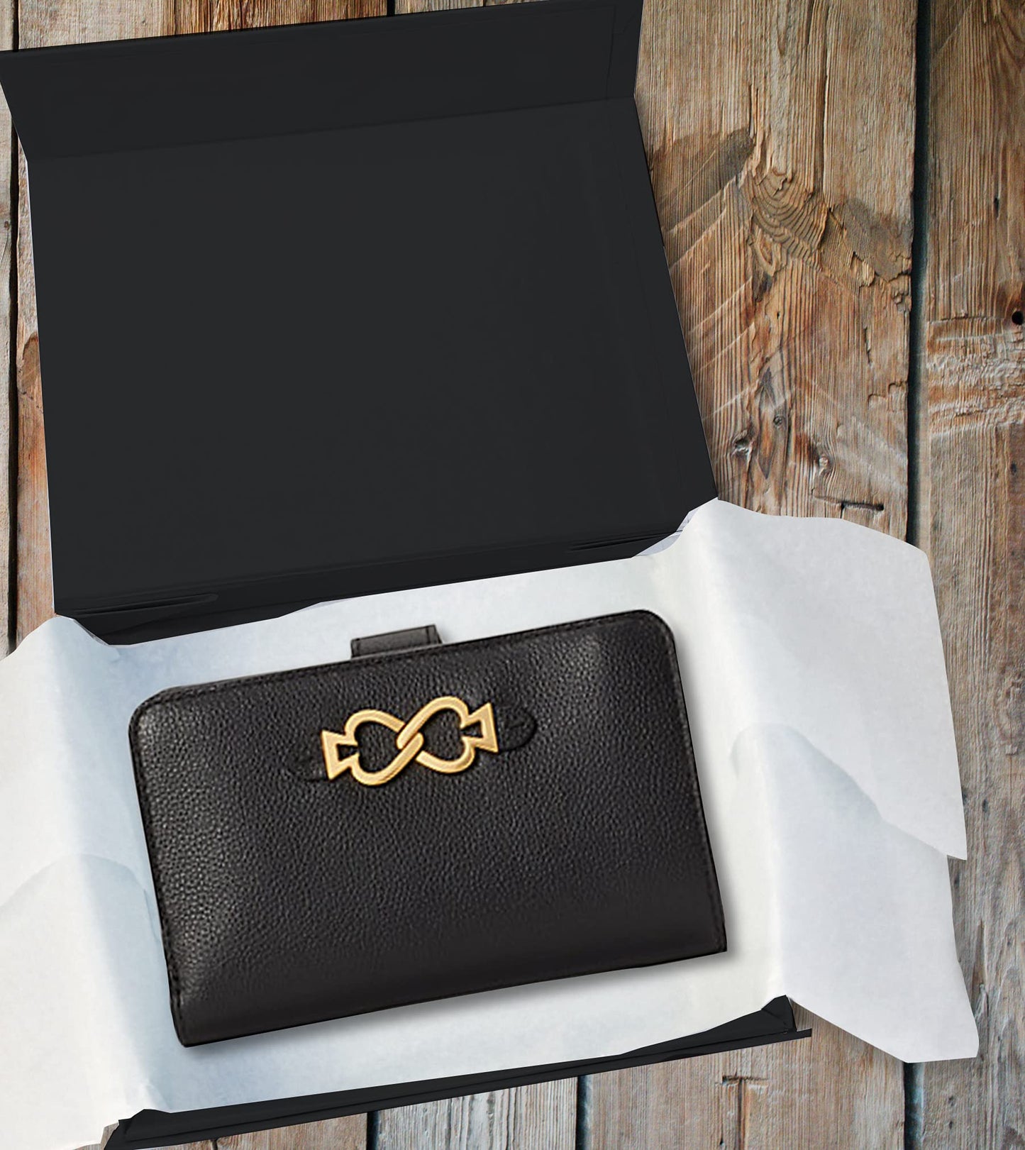 5 Pack Black Hard Gift Box with Magnetic Closure Lid 7" x 5" x 1.6" Rectangle Boxes For Gifts With Black Glossy Finish (Black, 5 Boxes)