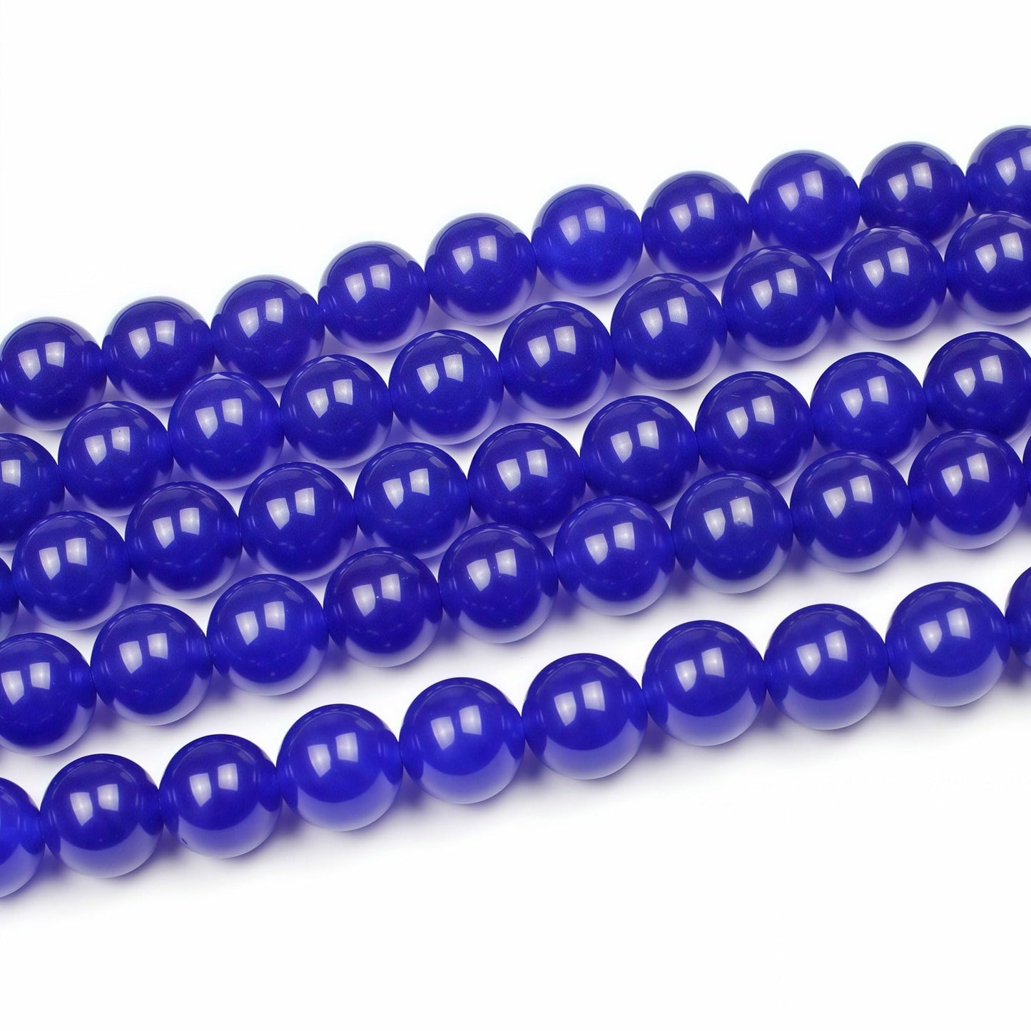 MJDCB Natural Stone Beads Sapphire Jade Round Loose Beads for Jewelry Making DIY Bracelet Necklace (10mm)