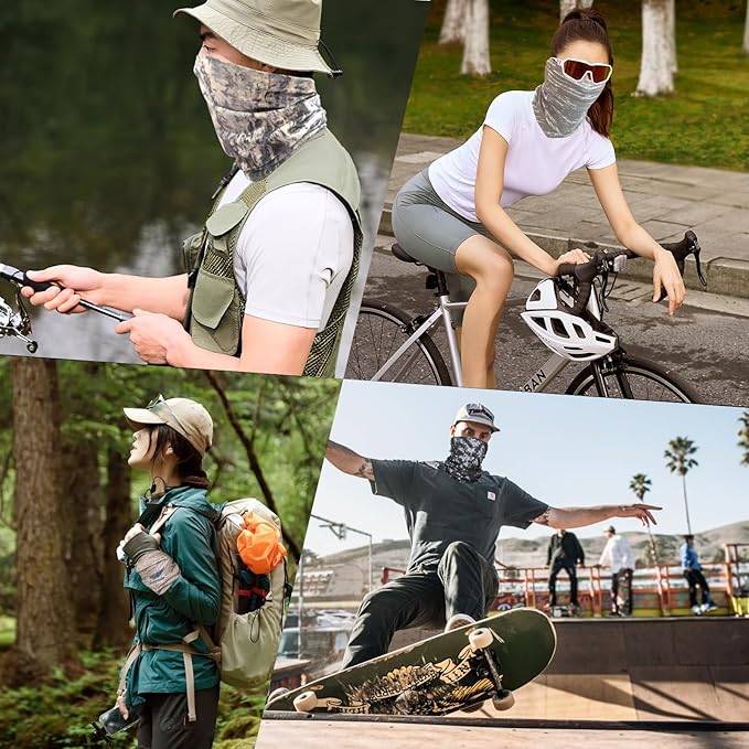 Neck Gaiter Fishing Face Gator Sun Protection & Wind-proof For Fishing Hiking Cycling Camping Yard Work Bandana Mask