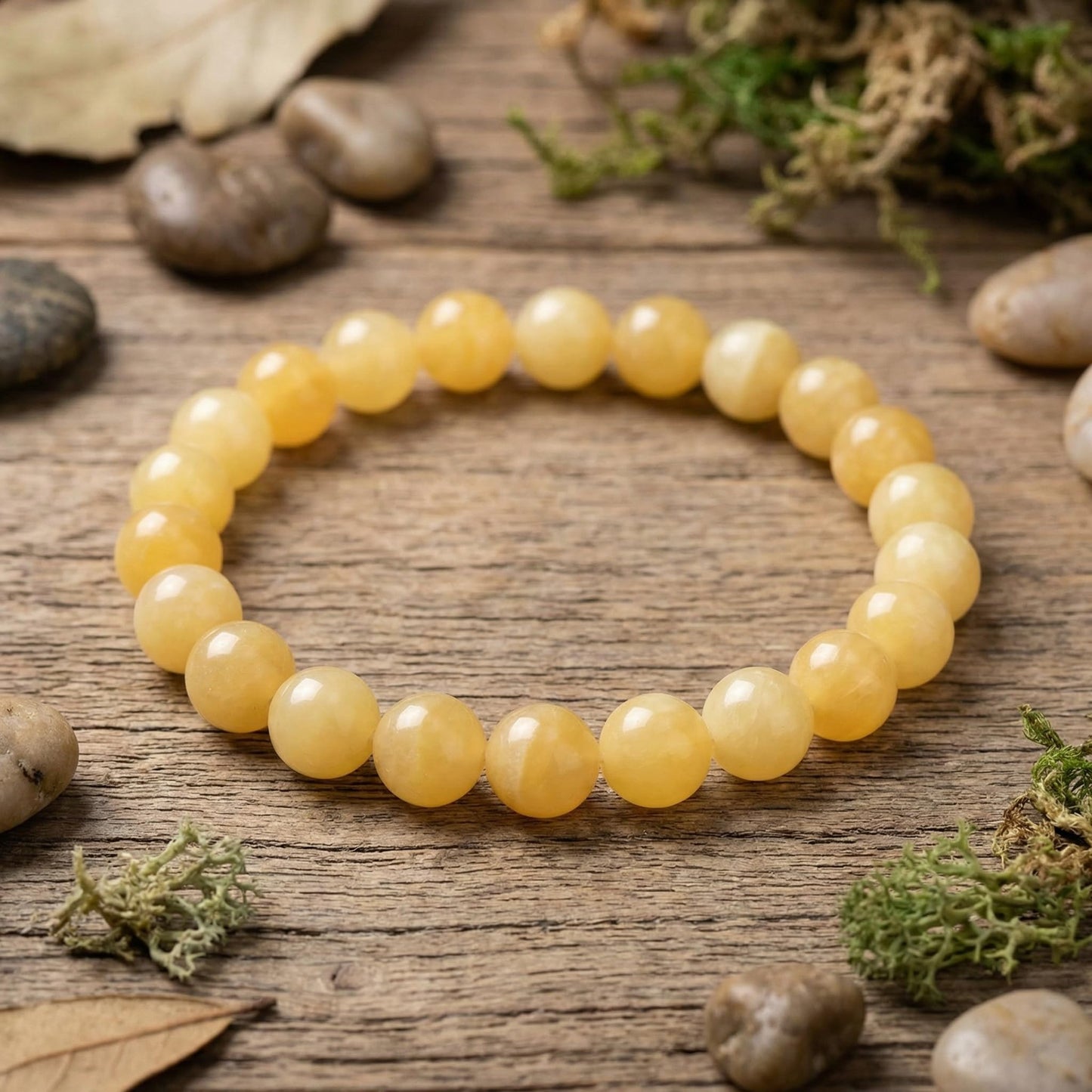 Yochus 45pcs Yellow Jade Beads，8mm Healing Power Natural Stone Round Loose Beads for Jewelry Making Earring Necklace DIY Crafts