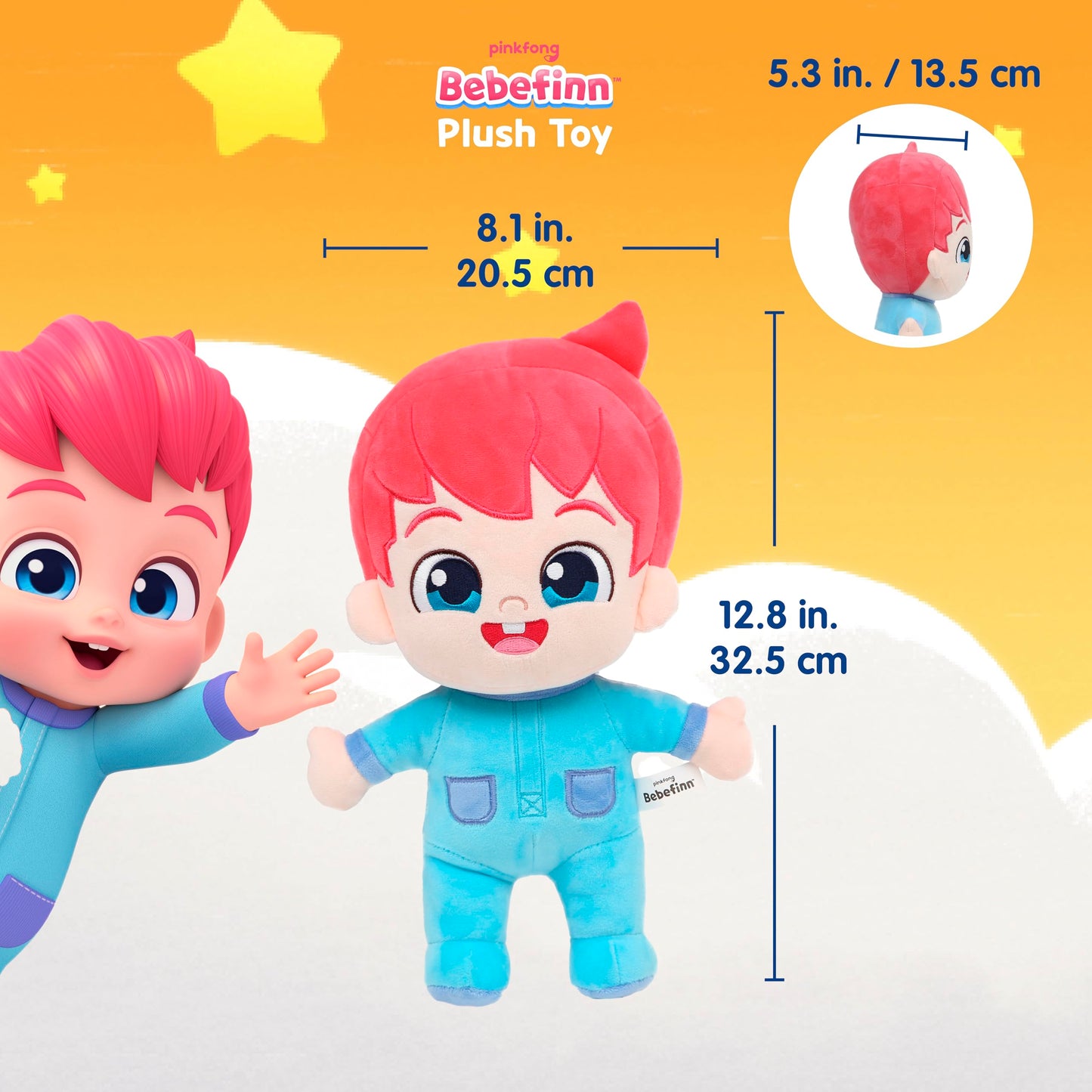 Pinkfong Bebefinn Plush Toy - Soft Cuddly Premium Plush Toy for Kids - Ages 1-5