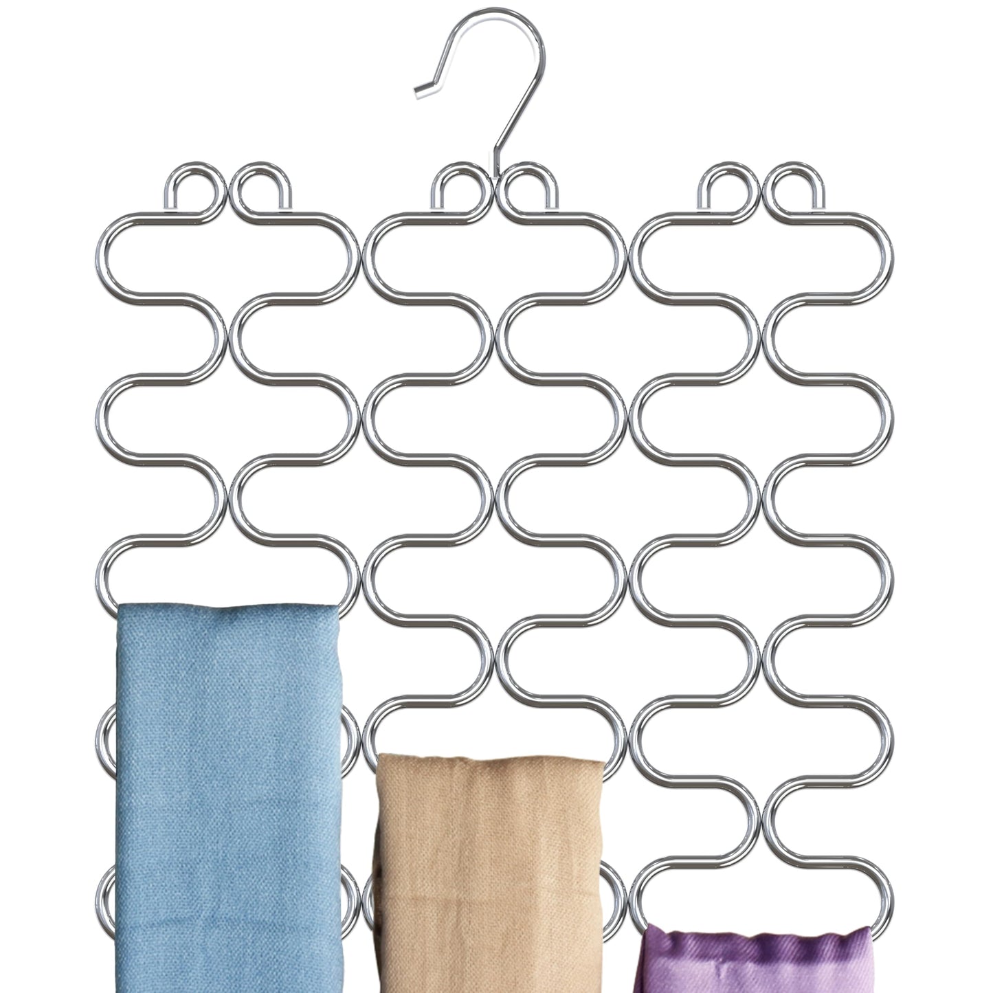 Deco Brothers Scarf Hanger for Closet, 23 Loop, Chrome