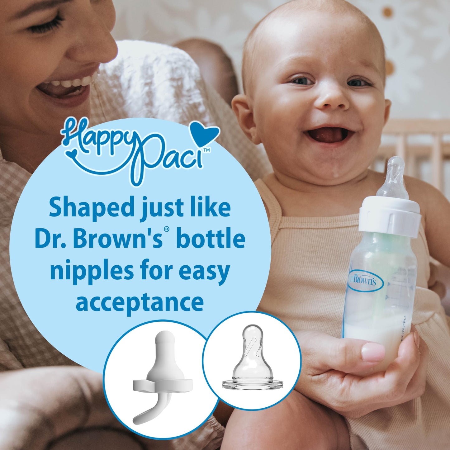 Dr. Brown's Natural Flow Anti-Colic Options+ Narrow Baby Bottle Gift Set with Advantage Pacifier & Bottle Travel Caps, 0m+ (Packaging/Pacifier May Vary)
