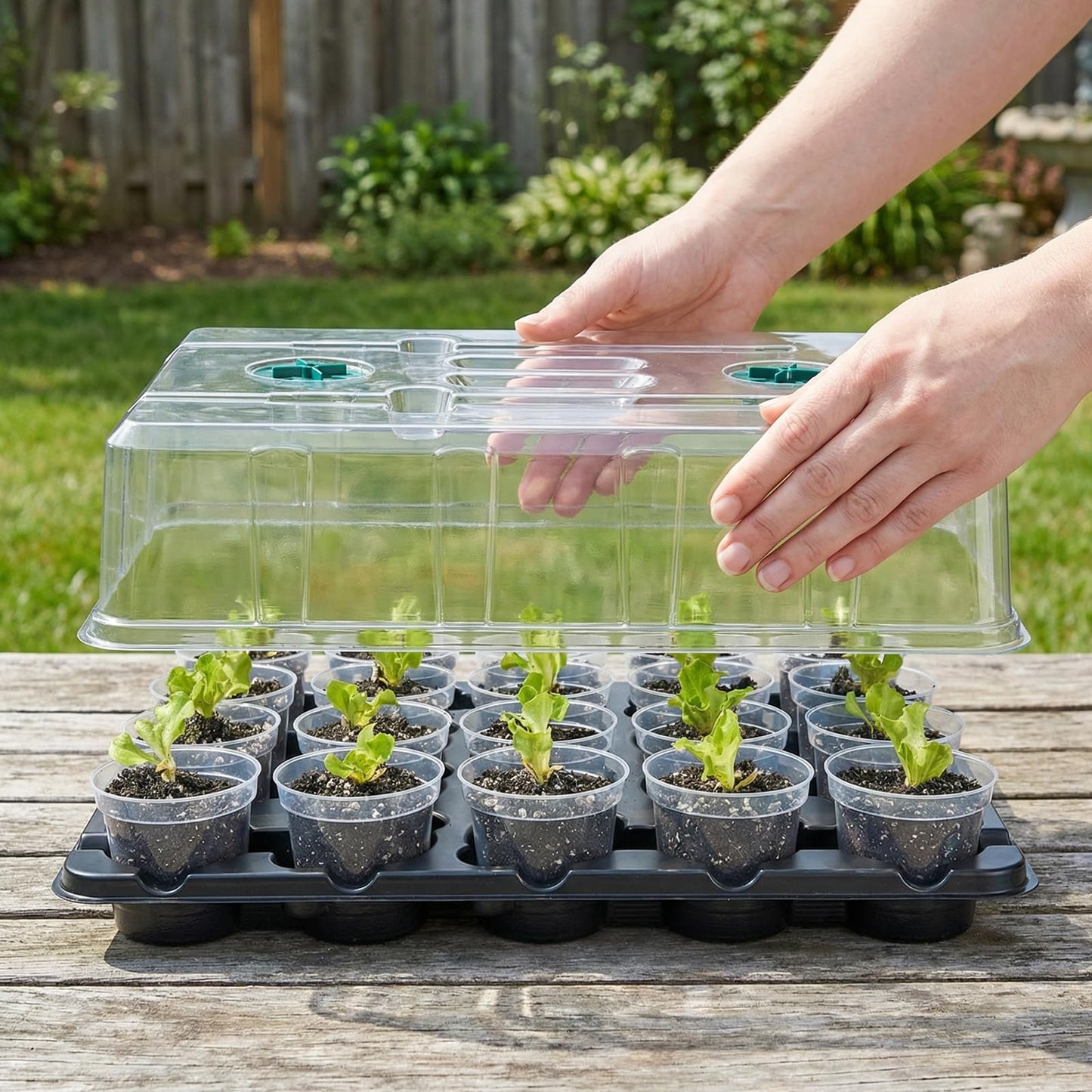 homenote 3 Inch Seed Starter Trays 2 Pack with Humidity Dome, 20-Cell Seedling Starter Trays,Plant Starter Germination Trays for Pot Seedlings for Indoor Outdoor with 40 Pcs 3" Nursery Pots
