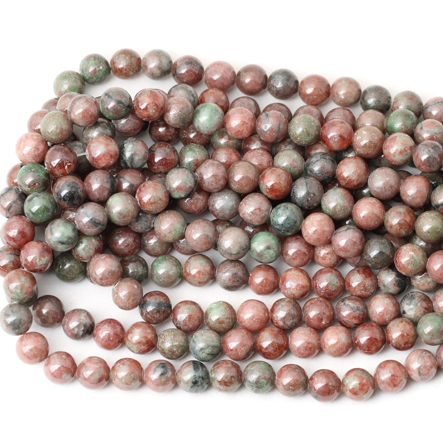 CHEAVIAN 35PCS 10mm Natural Kashgar Garnet Gemstones Round Loose Beads for Jewelry Making 1 Strand 15"