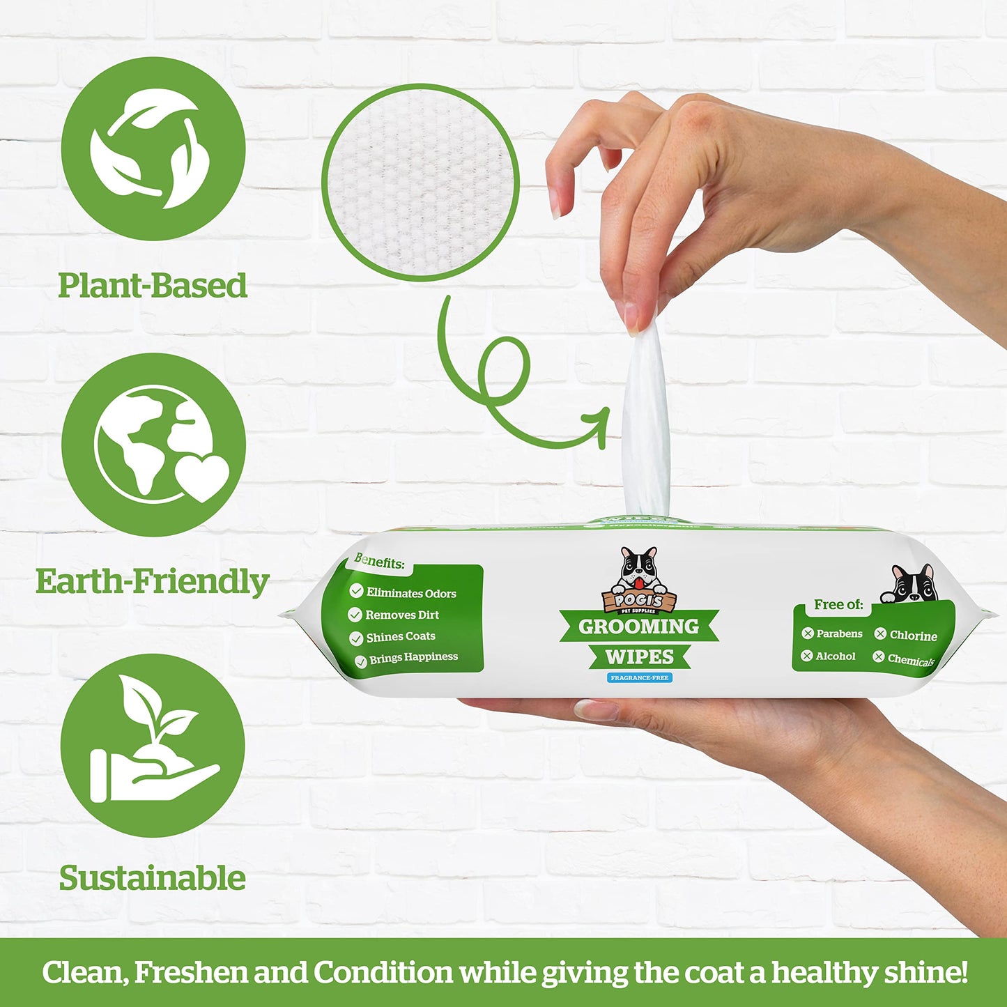 Pogi's Poop n' Wipe Combo Pack - 270 Compostable Dog Poop Bags and 400 Plant-Based Grooming Wipes Bundle