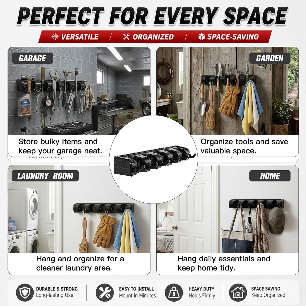 Broom Hanger Wall Mount