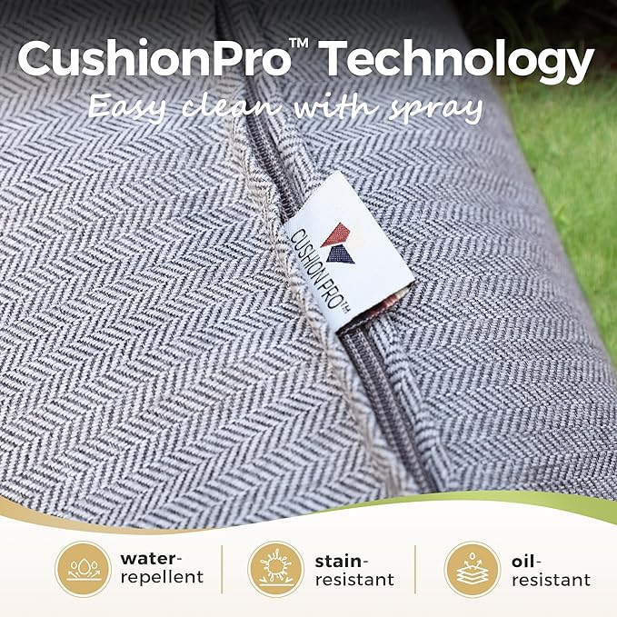Patio Furniture Set 5 pcs, Outdoor Patio Furniture, 3-Seat Sofa, 2 Swivel Chairs, 2 Ottomans and 5.75" Extra Thick Cushion, Patio Conversation Set for Garden Backyard Deck,Grey