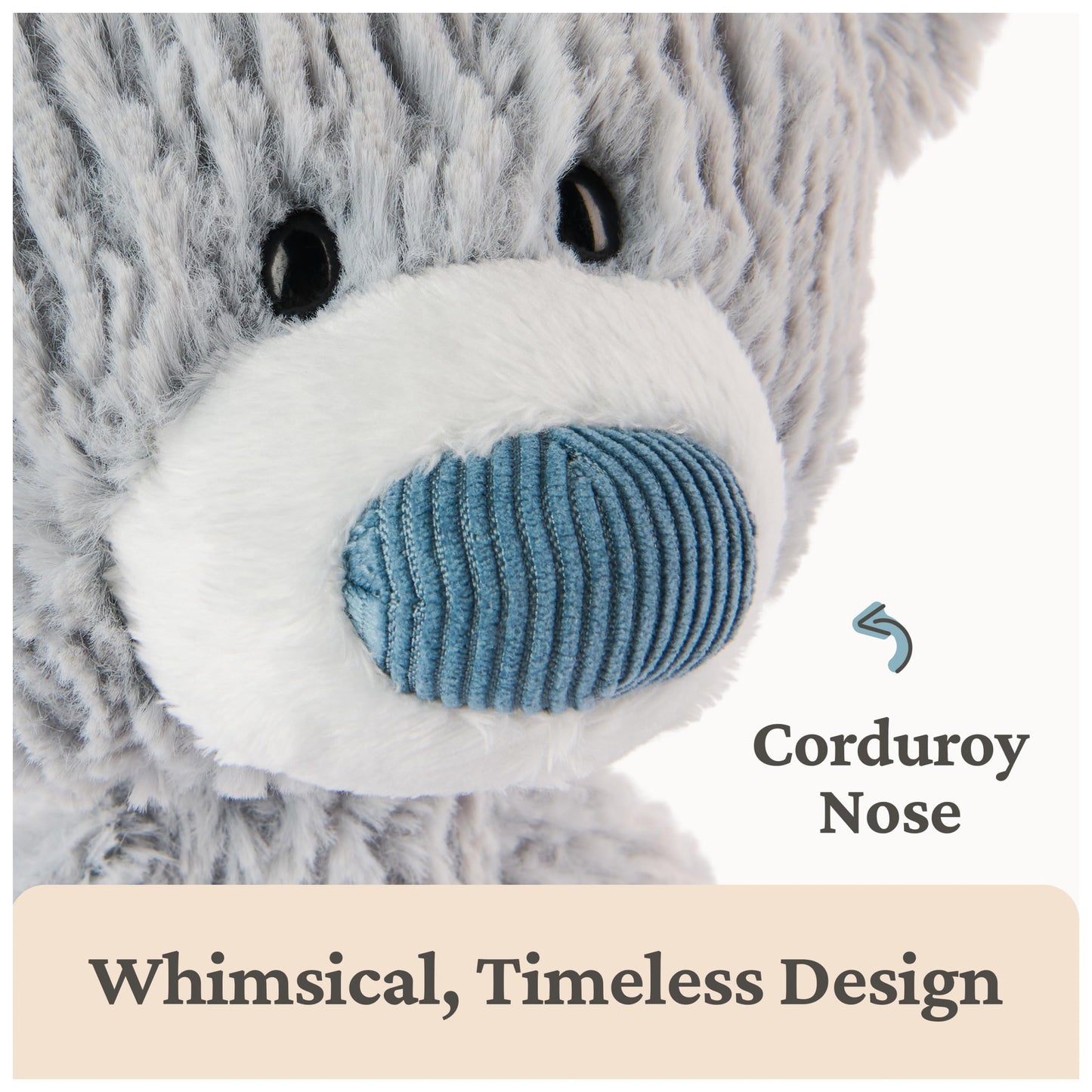 GUND Toothpick Wavy Bear, Teddy Bear Stuffed Animal for Ages 0 and Up, Gray, 15”
