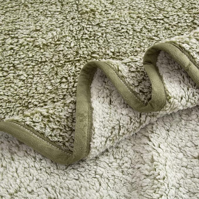 EMME Fuzzy Blanket Soft Fleece Throw Blankets for Women, Fluffy Sherpa Throws(Plush Sage,60"x80")