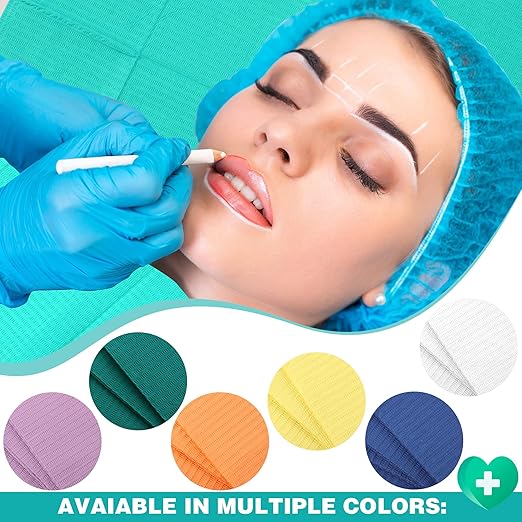 Newwiee 750 Pcs Disposable Dental Bibs Bulk Waterproof Tattoo Sheet Patients for Lash Nail Art Tray Cover 13" x 18"(Green)