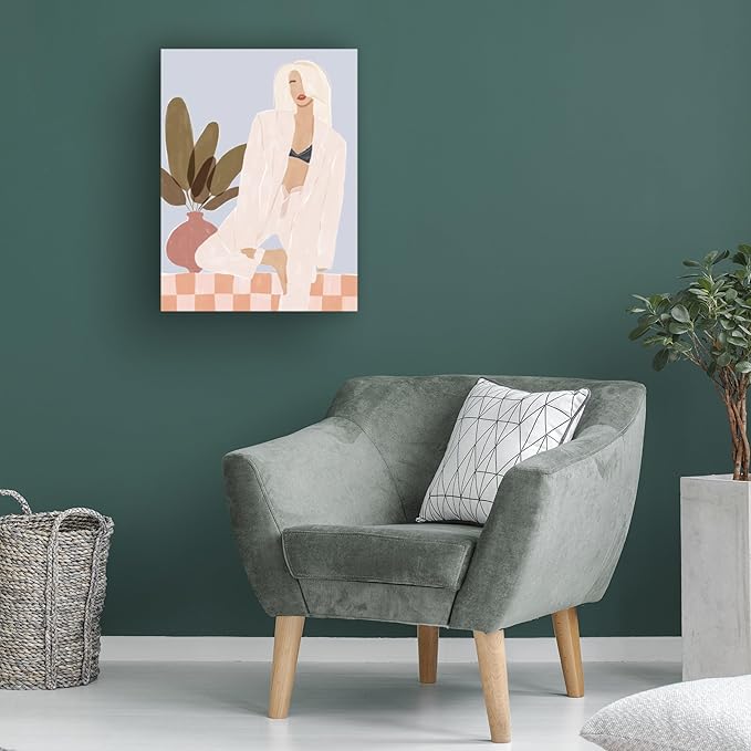 Trademark Fine Art Canvas Wall Art - Ivy Green Illustrations 'Too Lazy To Yoga' Wall Art for Living Room, Bedroom, or Office Décor