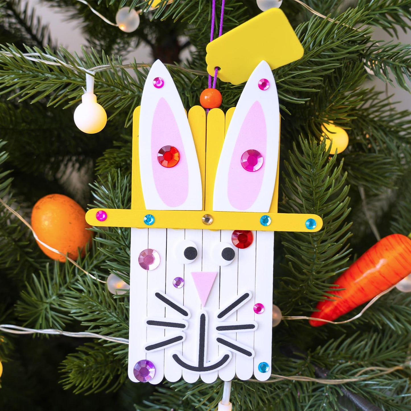 Winlyn 26 Sets Easter Craft Kits Spring Crafts DIY Craft Stick Easter Ornaments Decorations Art Sets Bunny Chick Lamb Flower Foam Stickers Arts and Crafts for Kids Classroom Activities Party Favors