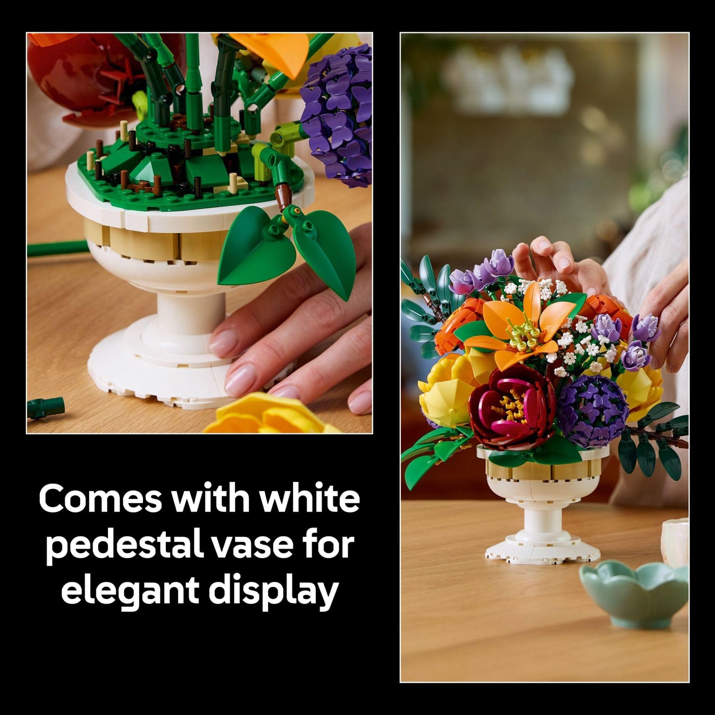 LEGO Botanicals Flower Arrangement Artificial Flowers Building Set - Decor for Table Display - Gift for Mothers Day - Unique Bouquet for Adults, Ages 18+ - 10345