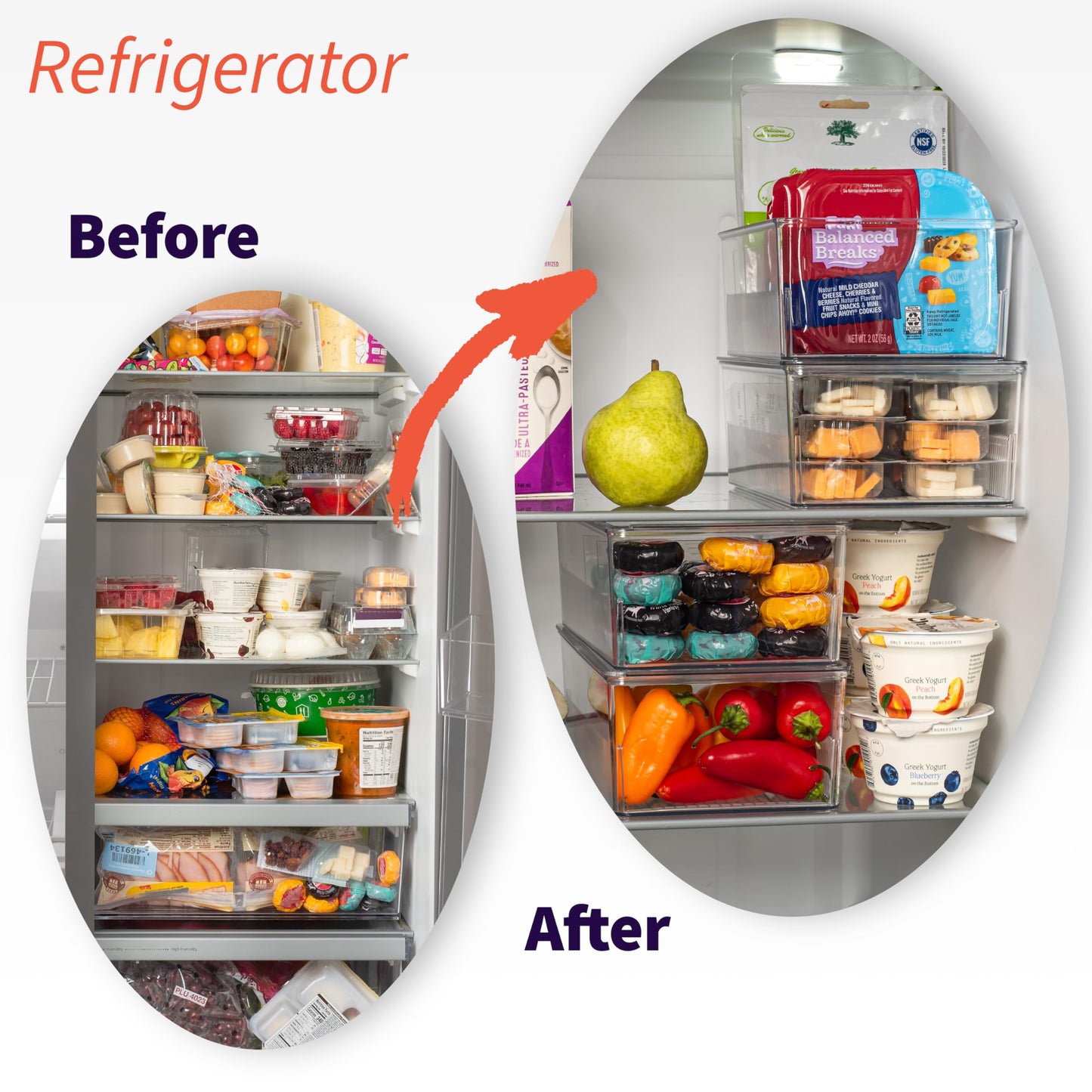 ClearSpace Pantry Organization and Storage Bins with Removable Dividers & Lids – Perfect Pantry Organizers or Kitchen Organization – Refrigerator Organizer Bins, Cabinet Organizers, 2 Pack