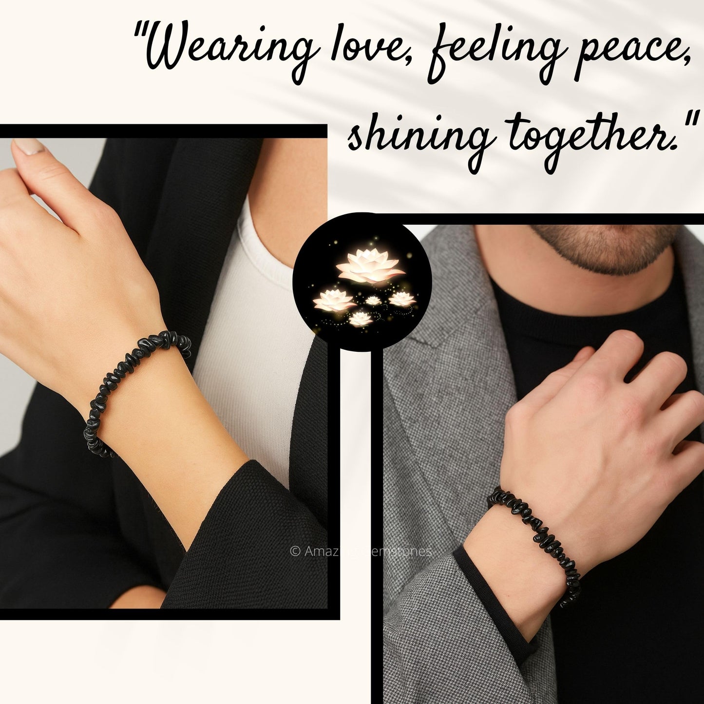 Amazing Gemstone Chips Bracelet (Black Tourmaline)