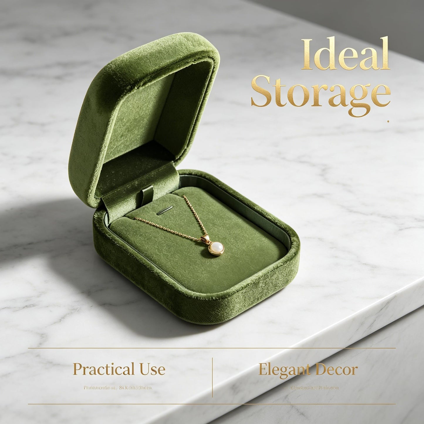 Dansmiy Resilient Velvet Necklace Display Box for Anniversary, Pendant Necklaces Packaging Boxes, Jewelry Storage Organizer Small Case for Retail Travel (Green)