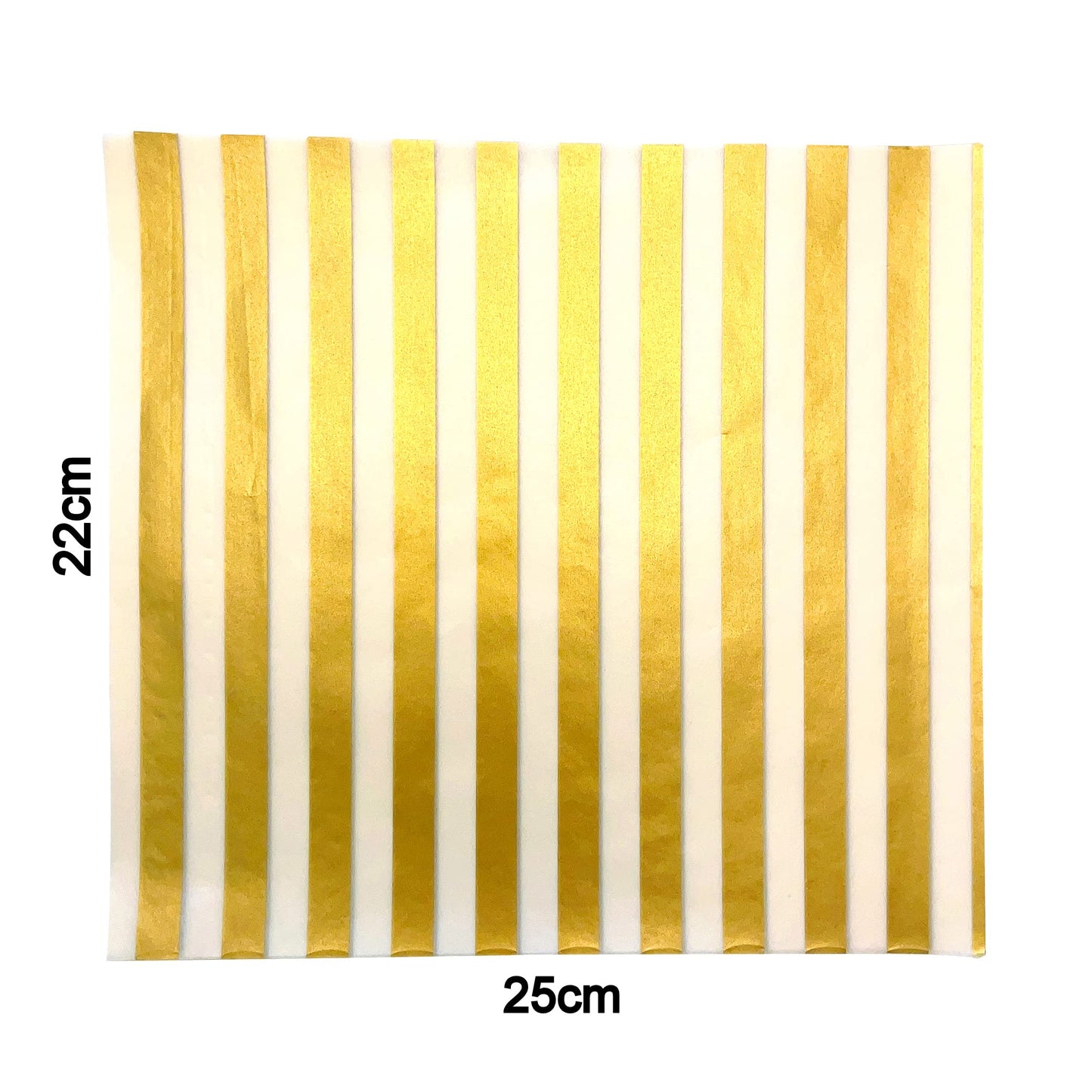 Suiwen 150 Gold and White Striped Wax Sheets - Greaseproof, Waterproof Hamburger Paper Liners for Food Basket