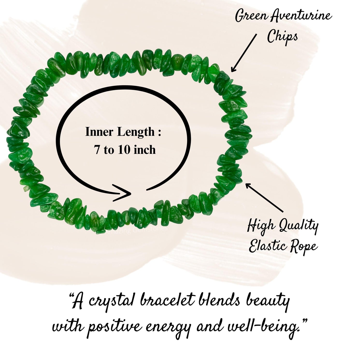 Amazing Gemstone Chips Bracelet (Green Aventurine)