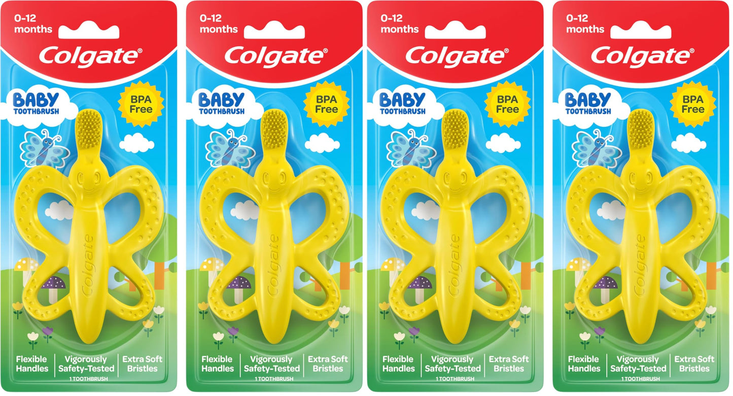 Colgate Baby Toothbrush and Teether, BPA Free â€“1 Count (Pack of 4)