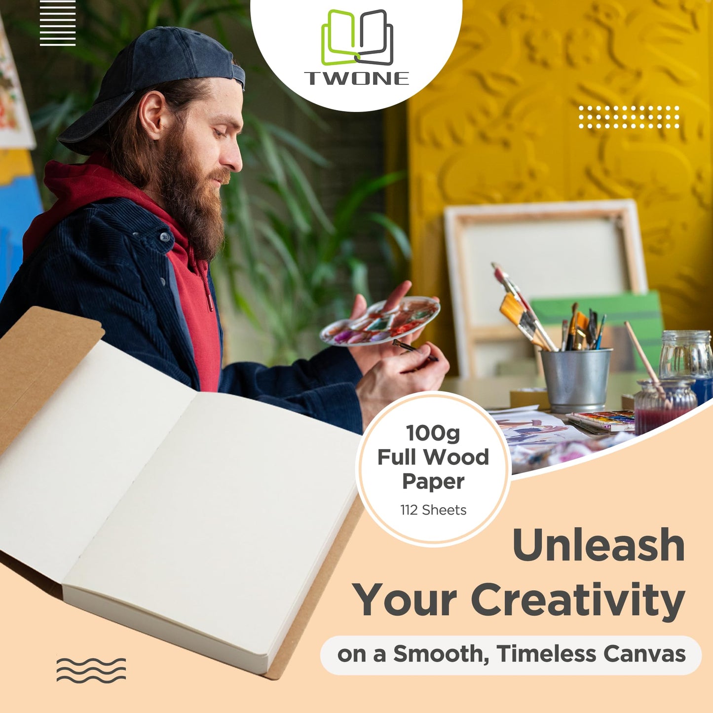 5.5 x 8.3 Inch Sketch Book for Kids and Adults, 112 Sheets (68lb/100gsm), Ideal for Drawing