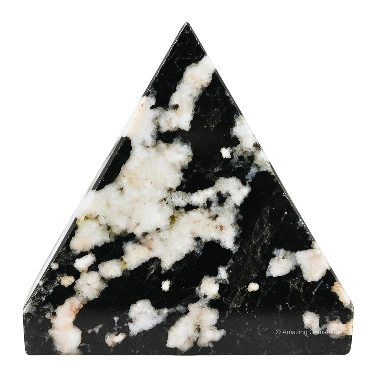 Amazing Gemstone Black and White Tourmaline Pyramid Crystal Healing Stones - 1.5" Great Pyramid Figurine of Natural Stone Pyramid for Meditation, Reiki, Chakra Balancing and Crystal Pyramids Grid