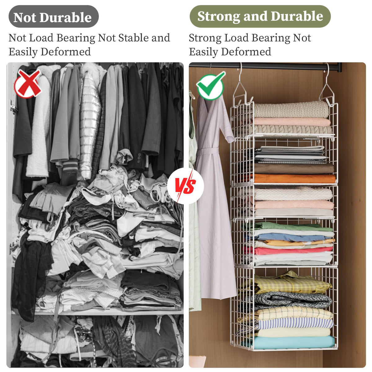 Closet Hanging Organizer and Storage (5 Count)