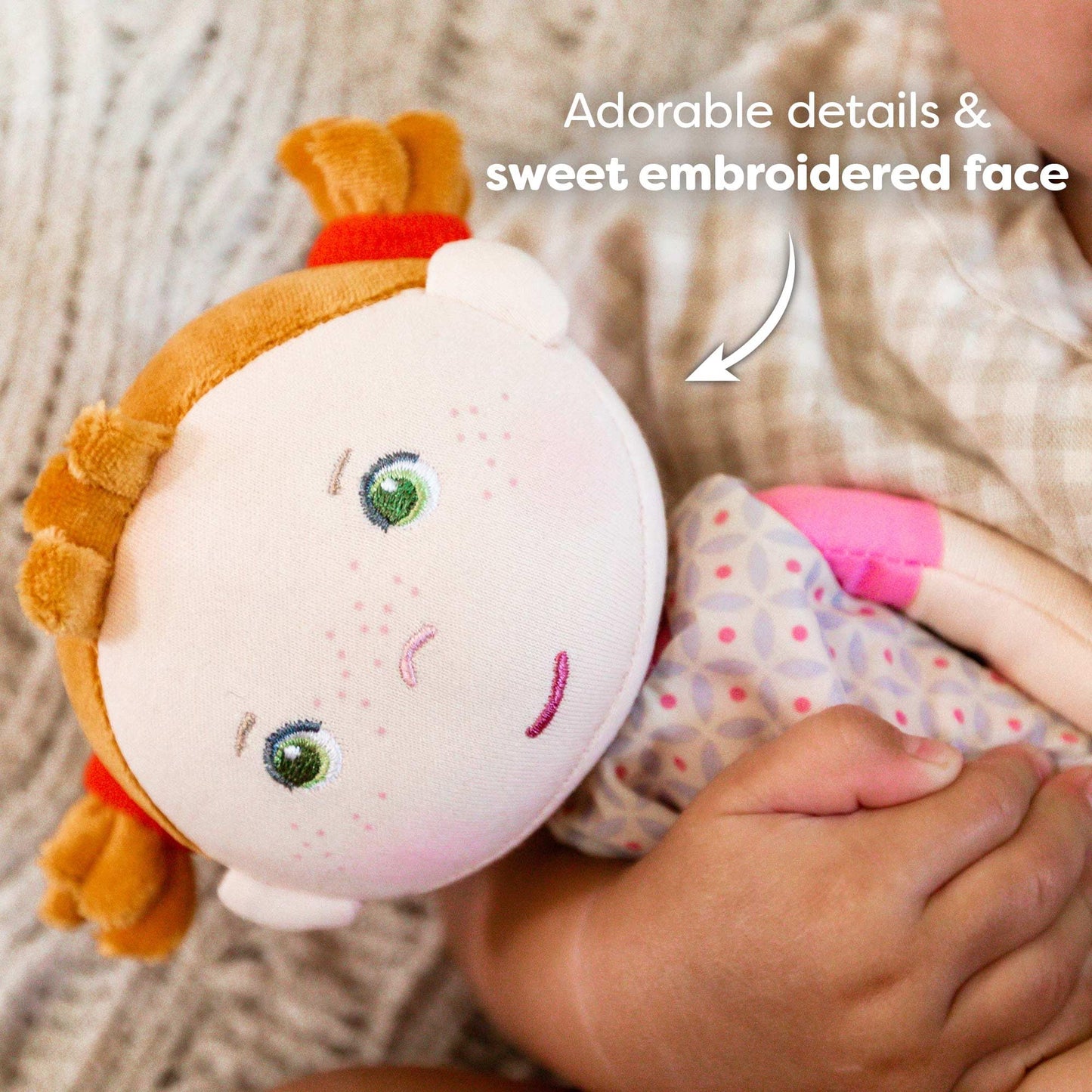 HABA Snug-up Roya – Soft Baby Doll with Red Hair & Embroidered Face, Washable First Baby Doll