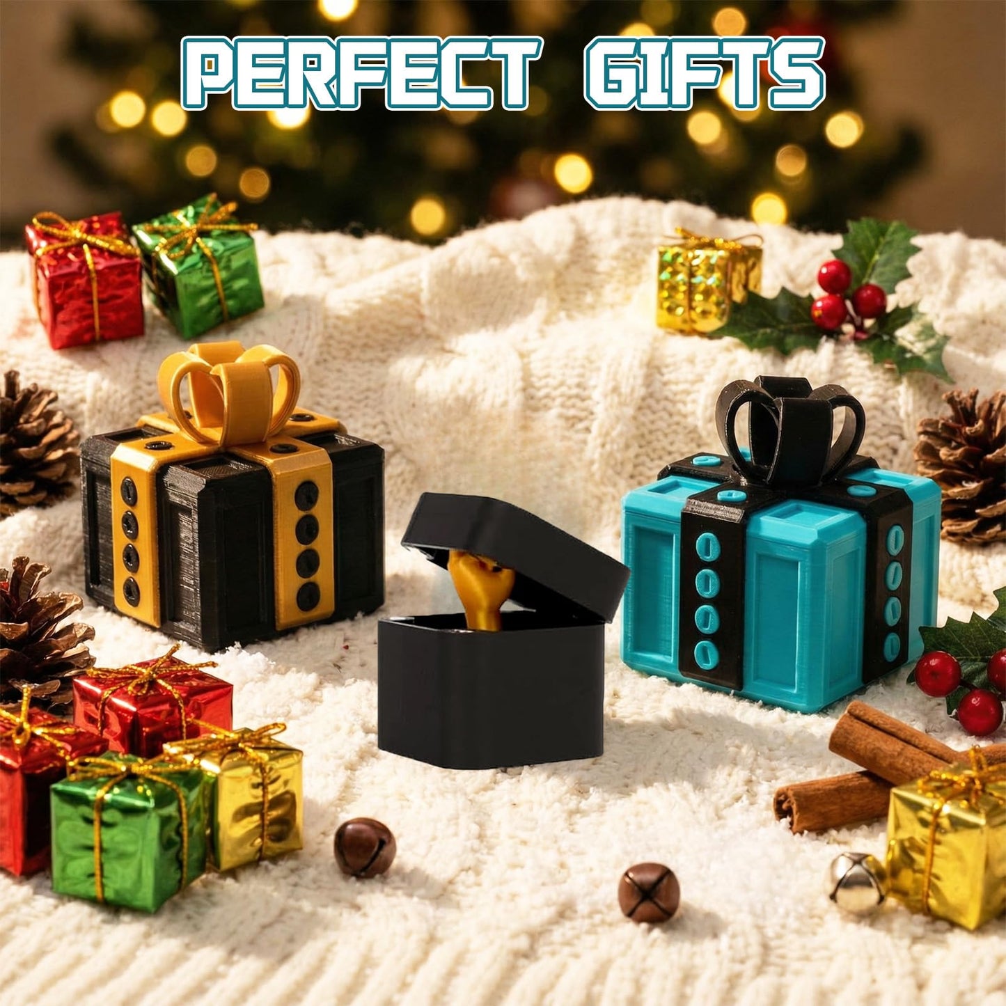 Novabright 2 Pack Annoying Present Box with Finger Annoying Gift Box with Screws Gifts Prank Boxes Novelty Hilarious Money Card Container for Party Birthday Wrapping