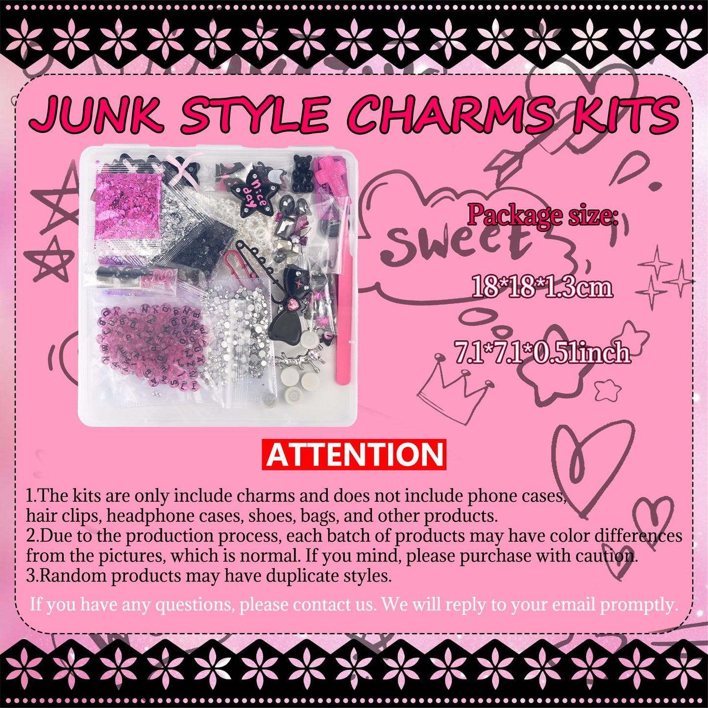 2867PCS+ Junk Phone Case Charms Kit,Pink Charm for DIY Phone Cases for Customizing DIY for Customizing Cases,Bow,Flatback Pearls,Nail,Rhinestones,Y2k Charms,Gift for Best Friend.